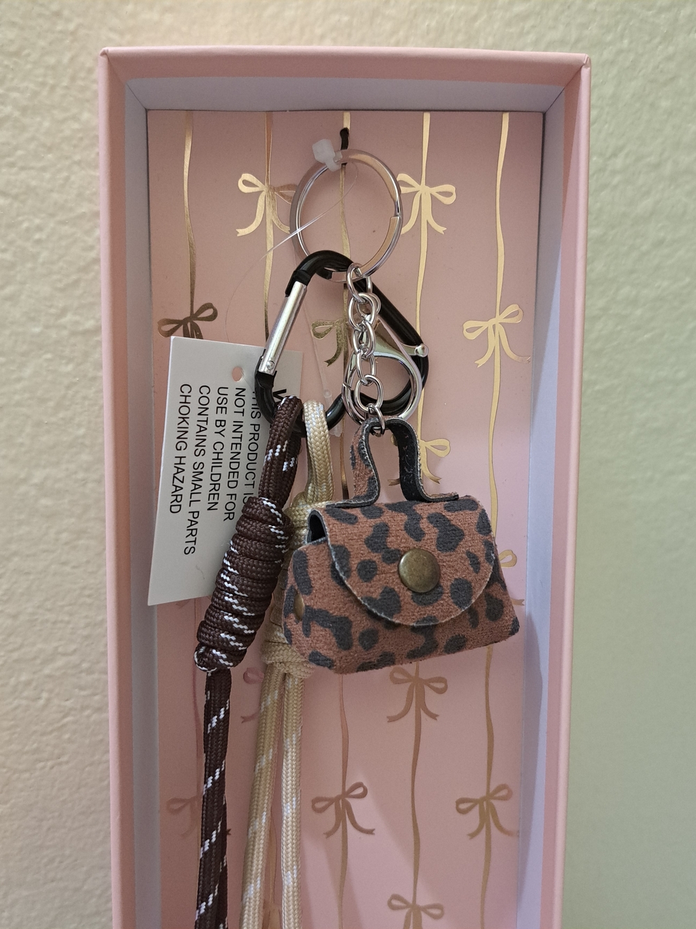 BCBGeneration Leopard Keychain Bag Charm